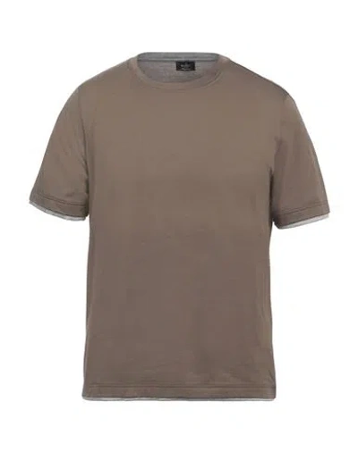 Barba Napoli Man T-shirt Military Green Size 40 Cotton In Green