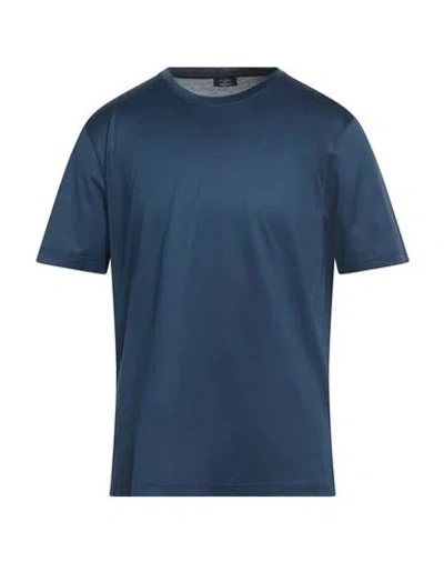 Barba Napoli Man T-shirt Navy Size 42 Cotton In Blue