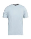 Barba Napoli Man T-shirt Sky Blue Size 46 Cotton In Blue