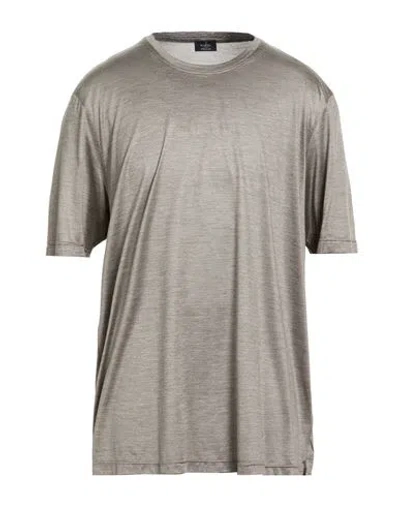 Barba Napoli Man T-shirt Taupe Size 50 Silk In Brown