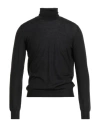 Barba Napoli Man Turtleneck Black Size 46 Virgin Wool, Silk