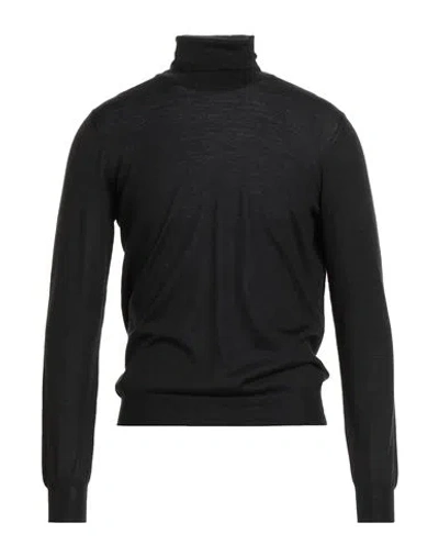 Barba Napoli Man Turtleneck Black Size 46 Virgin Wool, Silk