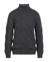 Barba Napoli Man Turtleneck Charcoal Size 44 Virgin Wool, Polyamide In Gray