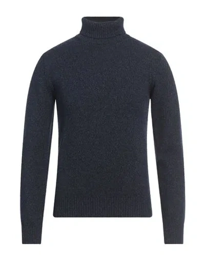Barba Napoli Man Turtleneck Navy Size 46 Merino Wool, Viscose, Polyamide, Cashmere