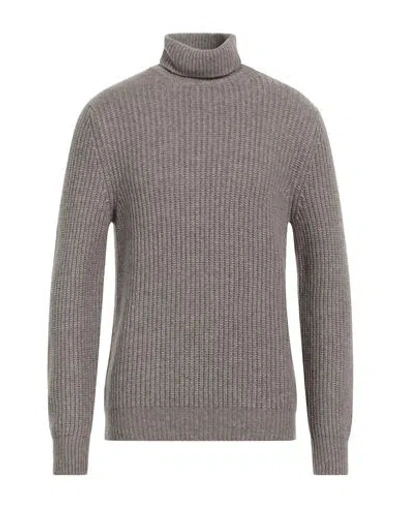 Barba Napoli Man Turtleneck Charcoal Size 44 Virgin Wool, Polyamide In Grey