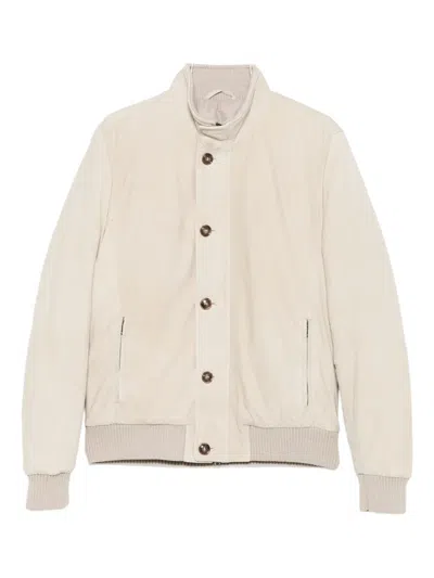 Barba Napoli Mare Button-fastening Ribbed-cuff Jacket In White
