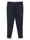 Barba Napoli Mare Cuffed Wool Trousers In Blue