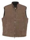 Barba Napoli Mare Quilted Suede Gilet In Brown