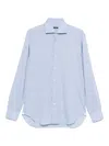 Barba Napoli Micro-check Cotton Shirt In Blue