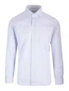 Barba Napoli Micro Checked Shirt In Blue