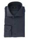 Barba Napoli Micro-dotted Button-down Shirt In Blue