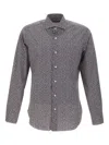 Barba Napoli Micro-optical Pattern Shirt In Gray