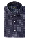 Barba Napoli Micro-pattern Button-down Shirt In Blue