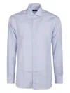 Barba Napoli Micro-pattern Cotton Shirt In Blue