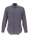 Barba Napoli Micro-pattern Shirt In Blue