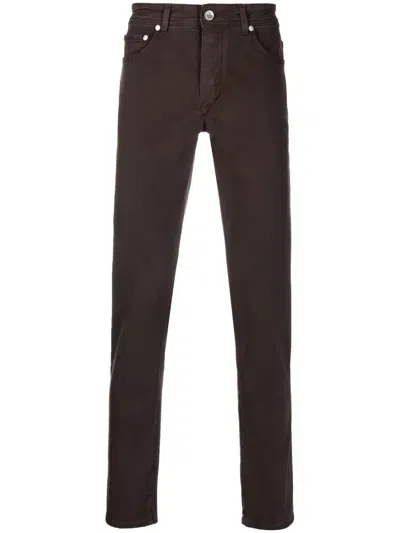 Barba Napoli Mid-rise Tapered-leg Jeans In Brown