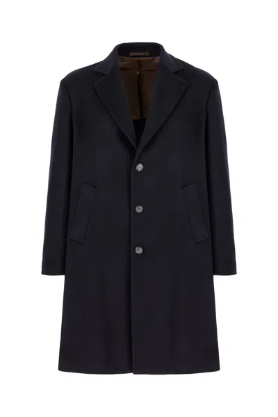 Barba Napoli Button-fastening Wool Single-breasted Coat In Blue