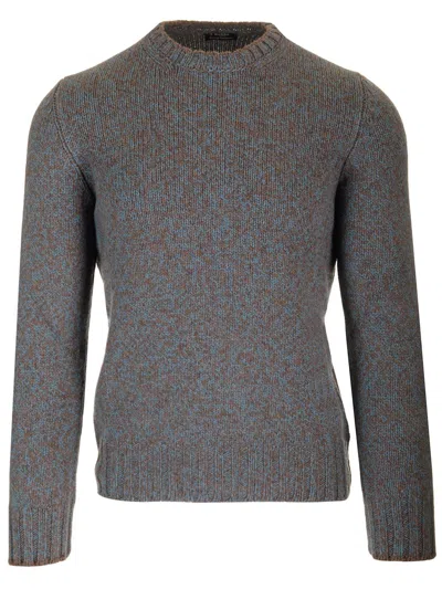 Barba Napoli Moulin Wool Crewneck Sweater In Gray