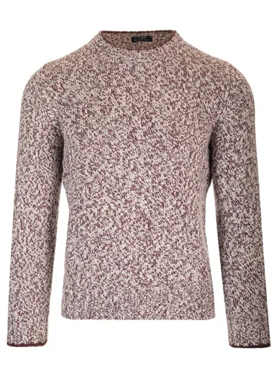 Barba Napoli Moulin Wool Crewneck Sweater In Brown