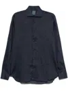 Barba Napoli Barba Barba Classic Button-down Shirt With Subtle Texture In Blue