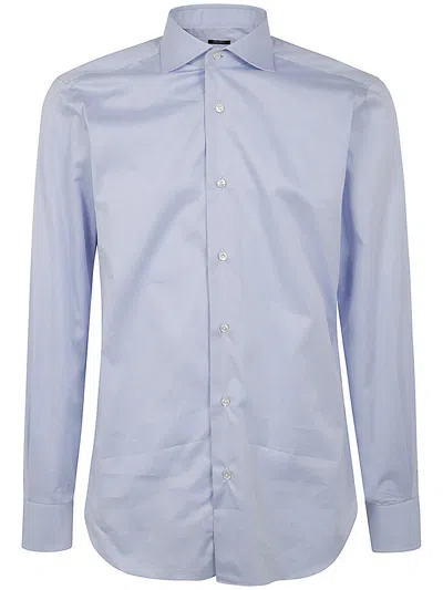 Barba Napoli Long-sleeve Button-down Shirt In Blue