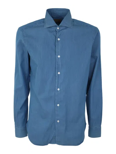 Barba Napoli Neck Shirt In Blue