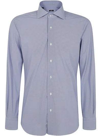 Barba Napoli Neck Shirt In Blue
