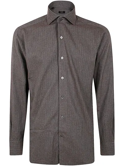 Barba Napoli Neck Shirt In Gray