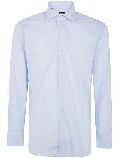 Barba Napoli Neck Shirt In Light Blue