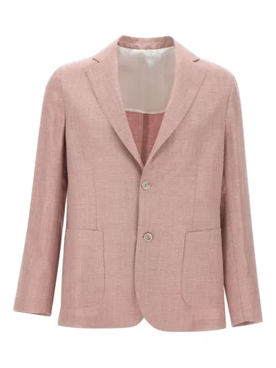 Barba Napoli Notched-lapels Blazer In Pink