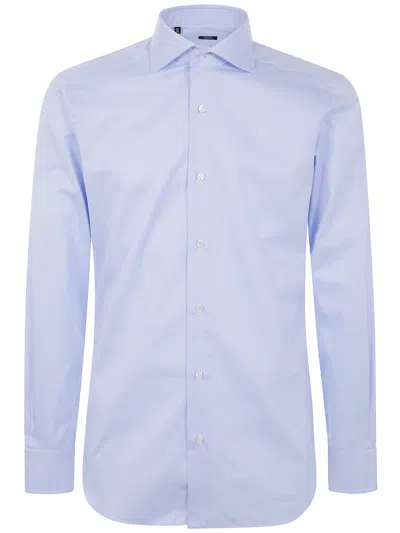 Barba Napoli Popeline Stretch Shirt In Yellow