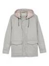 Barba Napoli Padded Drawstring-hood Jacket In Gray