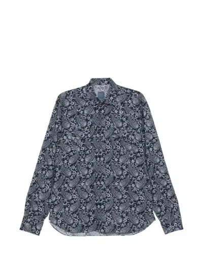 Barba Napoli Paisley Shirt In Blue