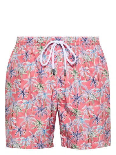 Barba Napoli Palm Tree-print Swim Shorts In Pink