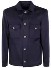 Barba Napoli Park Buttoned Pocket Shirt Jacket In Blue