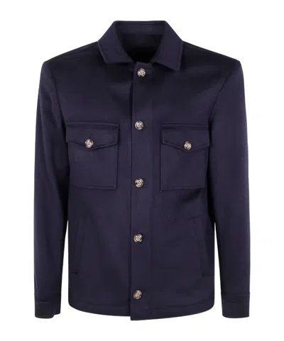 Barba Napoli 'park' Shirt Jacket In Blue