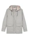 Barba Napoli Padded Drawstring-hood Jacket In Gray