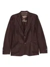 Barba Napoli Patch-pocket Button-front Blazer In Brown