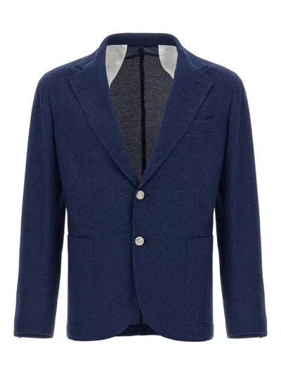 Barba Napoli Patch-pocket Cotton Blazer In Blue