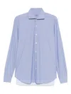 Barba Napoli Pattern Button-down Shirt In Blue