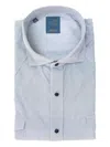 Barba Napoli Patterned Button-down Shirt In Blue