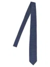 Barba Napoli Slim Pointed Tip Patterned Fabric Tie In Blue