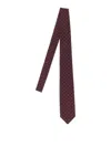 Barba Napoli Slim Pointed Tip Tie With Polka Dot Pattern In Burgundy