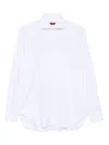 Barba Napoli Pinstripe Cotton Shirt In White