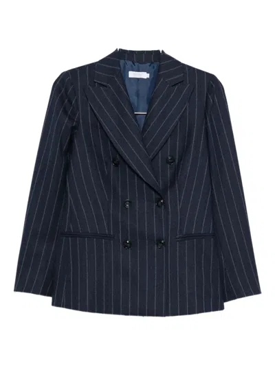 Barba Napoli Pinstriped Double-breasted Blazer In Blue
