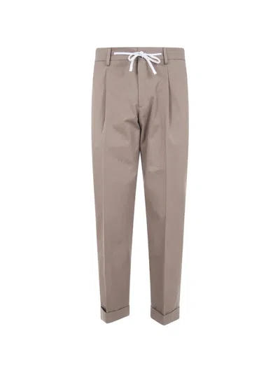 Barba Napoli Pleated Drawstring Trousers In Animal Print