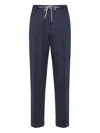 Barba Napoli Pleated Drawstring Trousers In Blue