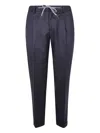 Barba Napoli Roma Pleated Drawstring Trousers In Gray