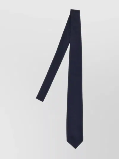 Barba Napoli Pointed Tip Slim Silk Tie With Textured Finish In Black