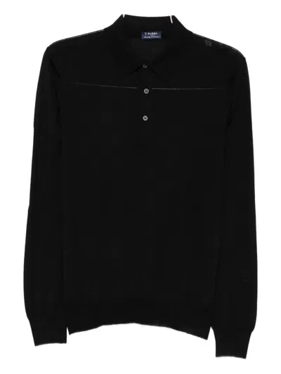 Barba Napoli Polo-neck Long-sleeve Sweater In Black